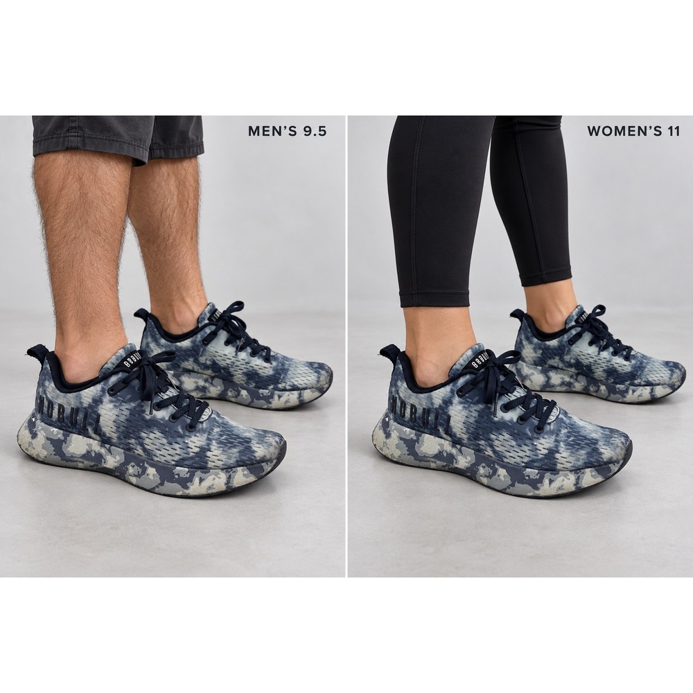 NOBULL Ripstop Runner Storm Camo Blue Grey Mens 9.5 Womens 11 Training Shoes